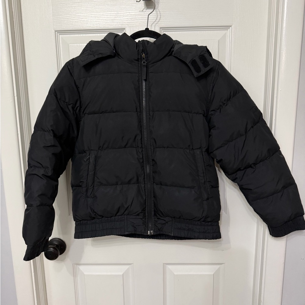 BEAR‎ USA black puffer down filled jacket black detachable hood size large youth